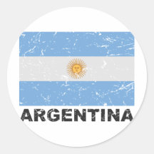 Argentina Vintage Flag Round Sticker