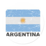 Argentina Vintage Flag Round Sticker