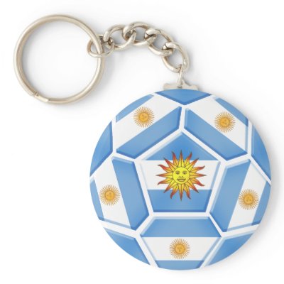 Argentine futebol Tees and soccer ball gear Key Chain by SoccerJersey