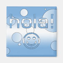 Argentine Gifts : Hello / Hola + Smiley Face Fridge Magnets