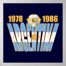 Argentinian flag 1978 1986 World Champions gifts Poster