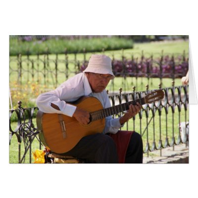 Argentne Guitar Player Greeting Card by bobbeaux