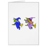 Arguing Witches on brooms copy Card