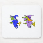 Arguing Witches on brooms copy Mousepad