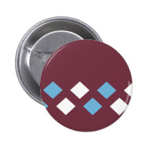 argyle blue and white purple pinback button