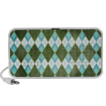 Argyle Blue Green Iphone Speaker