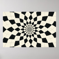 Argyle Burst/Flower - Black & White
