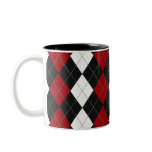 Argyle: “Crimson Contrast” Coffee Mugs