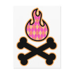 Argyle Flame and Crossbones Postcard