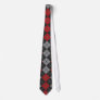 Argyle Necktie In Black, Red, And Gray