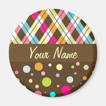 Argyle Polka Dots Fridge Magnets