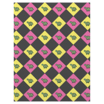 Argyle turtle pattern on black