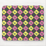 Argyle turtle pattern on black