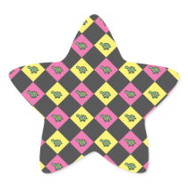 Argyle turtle pattern on black