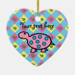 Argyle turtle pattern on blue ornaments