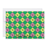 Argyle turtle pattern on green