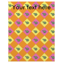 Argyle turtle pattern on orange