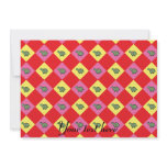 Argyle turtle pattern on red