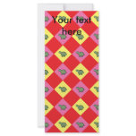Argyle turtle pattern on red rack cards
