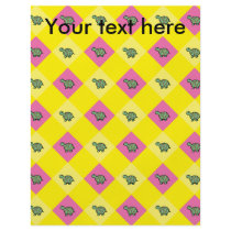 Argyle turtle pattern on yellow