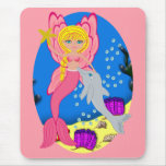 Ariel the Pink Merfaery and Dolphin Mousepad