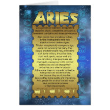 Aries Birthday Card - Zodiac Birthday Card - Aries