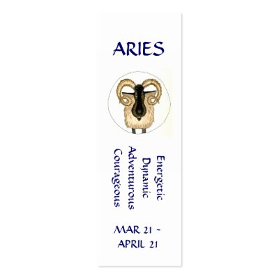 Aries Bookmark Business Cards by helikettle