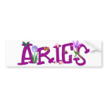 Aries Flowers Bumper Sticker