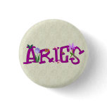 Aries Flowers Pinback Button