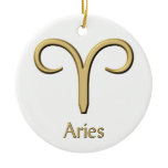 Aries gold symbol ornament
