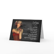 Aries Gothic Zodiac Birthday Card