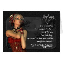Aries Gothic Zodiac Birthday Card