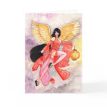 Aries Greeting Card, Zodiac Geisha Chinese Art