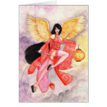 Aries Greeting Card, Zodiac Geisha Chinese Art