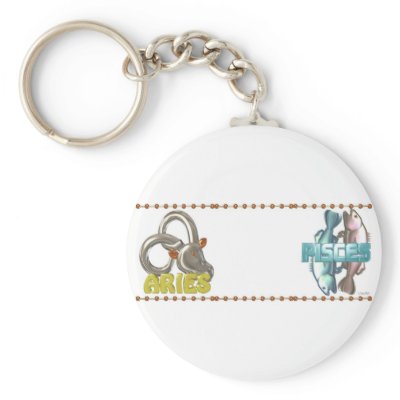 Aries Pisces zodiac friendship Keychains by ValxArt