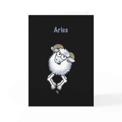 Aries ram birthday sheep Zodiac greeting card by graphicdoodles