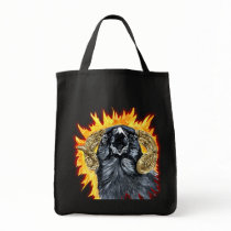 Aries Raven watercolor Tote Bags