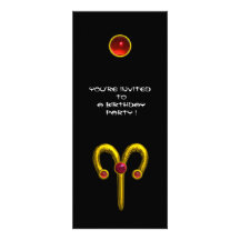 ARIES RUBY ,  bright yellow black red Custom Invitation