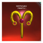 ARIES RUBY ,  bright yellow  red Personalised Announcement