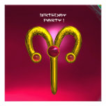 ARIES RUBY ,  bright yellow  red pink Personalized Announcements