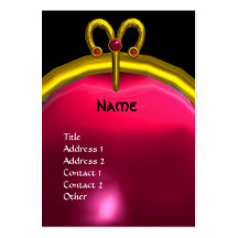 ARIES RUBY MONOGRAM  bright yellow black red pink Business Cards