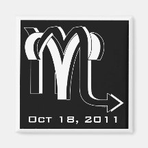 Aries & Scorpio bw Refrigerator Magnet