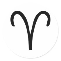 Aries Round Sticker