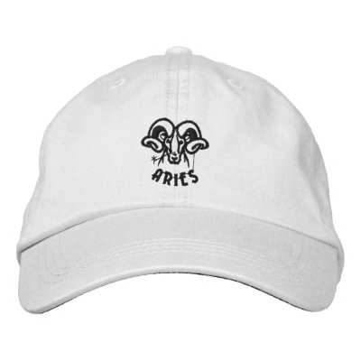 Aries the Ram Astrology Embroidered Cap Embroidered Baseball Caps by pjwuebker