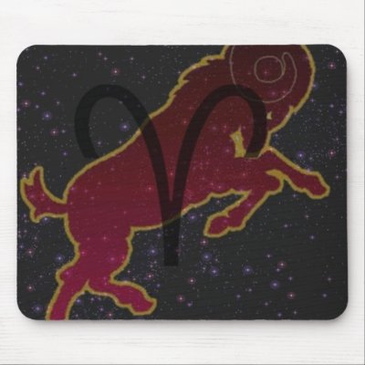 Aries The Ram Star sign Mouse Mat by pollop