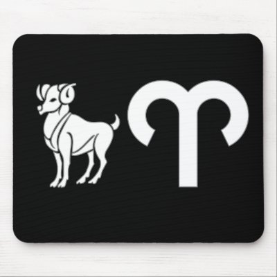Aries with Symbol Mouse Pad by horoscope_signs