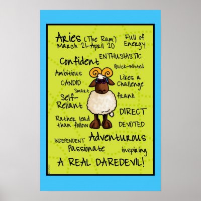 Aries wordcloud poster by cfkaatje