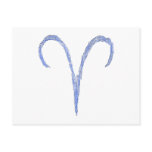 Aries. Zodiac Astrological Sign. Blue. Postcards