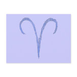 Aries. Zodiac Astrological Sign. Blue. Post Card