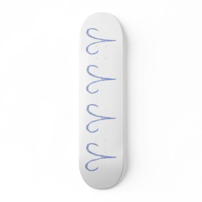 Aries. Zodiac Astrological Sign. Blue. Skate Board by Graphics_By_Metarla